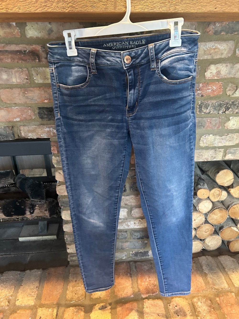 American Eagle Outfitters Medium Blue High-Rise Skinny Jeans